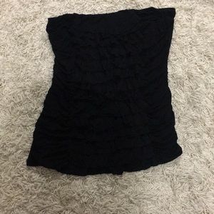 Black ruffle tube top